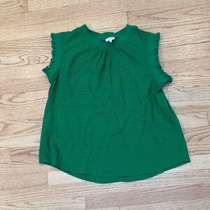 Green Ruffle Sleeve Blouse